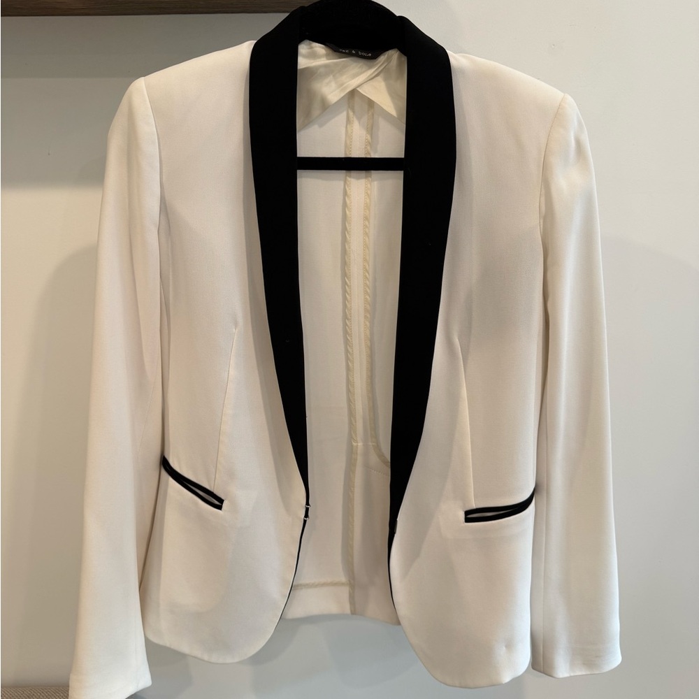 Rag & Bone Cream and Black Blazer